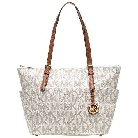 michael kors leather book bag|Michael Kors white tote bag.